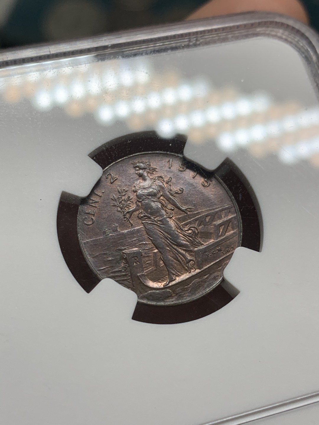 《竞宝斋》第53场（献给最美的劳动者，祝五一快乐！）-本周日，周一2场连拍（全场不限金额包邮） NGC-MS62BN 1915R意大利 2C 铜币 古铜色颜色均匀 打制优秀