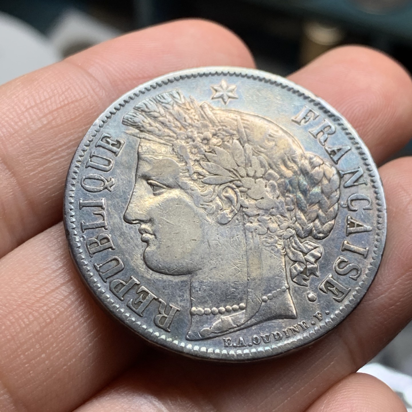 《竞宝斋》第53场（献给最美的劳动者，祝五一快乐！）-本周日，周一2场连拍（全场不限金额包邮） 1851谷物女神、5法郎、包浆原味币、黑彩银币