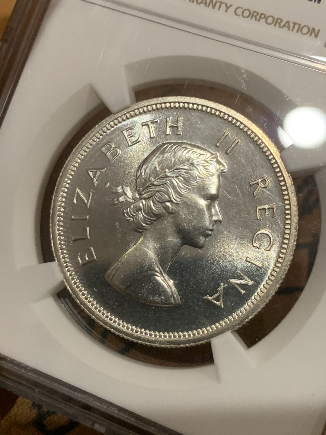 《竞宝斋》第53场（献给最美的劳动者，祝五一快乐！）-本周日，周一2场连拍（全场不限金额包邮） NGC PF65 英属南非1953年伊丽莎白二世女王头像2.5先令精制银币