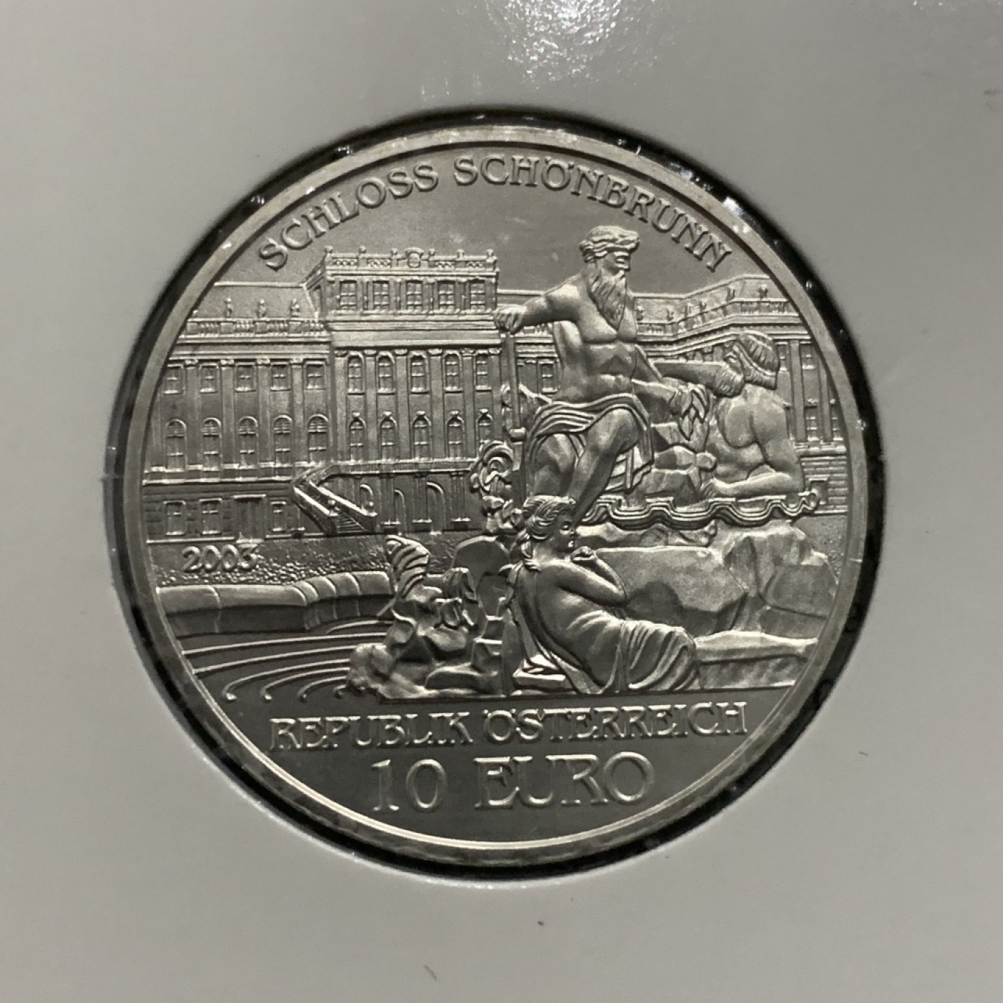 《竞宝斋》第53场（献给最美的劳动者，祝五一快乐！）-本周日，周一2场连拍（全场不限金额包邮） 2003年 奥地利10欧元 925银 16克银币 维也纳美泉宫卡装