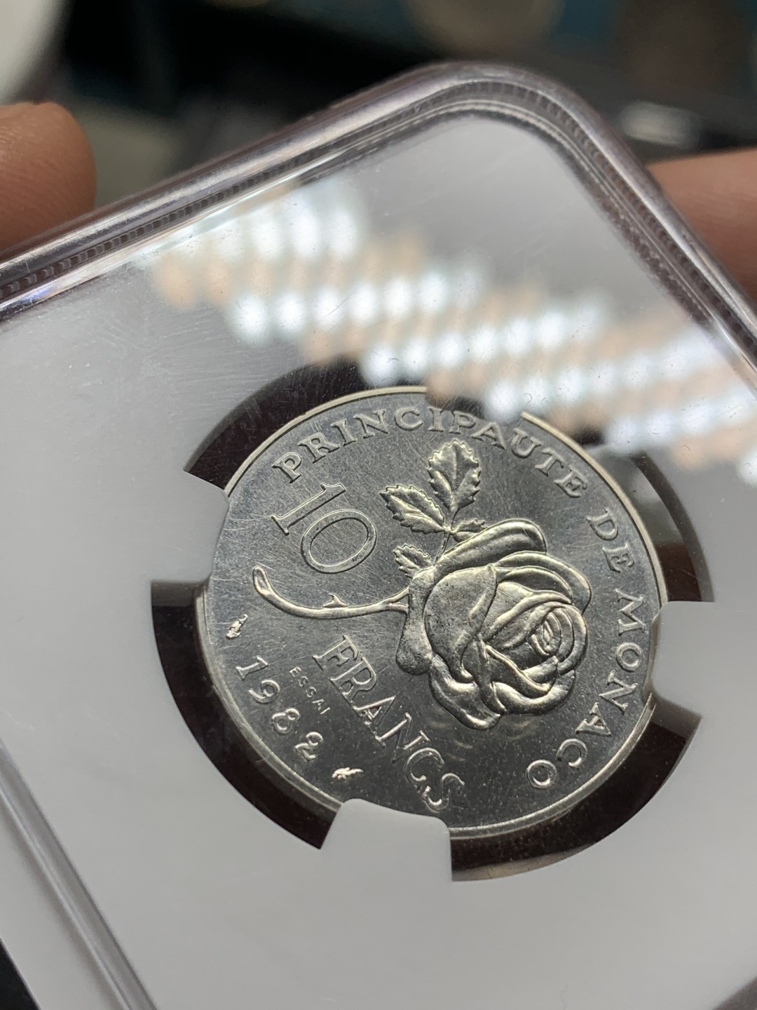 《竞宝斋》第53场（献给最美的劳动者，祝五一快乐！）-本周日，周一2场连拍（全场不限金额包邮） NGC MS67 摩纳哥1982年格蕾丝王妃纪念10法郎银样币