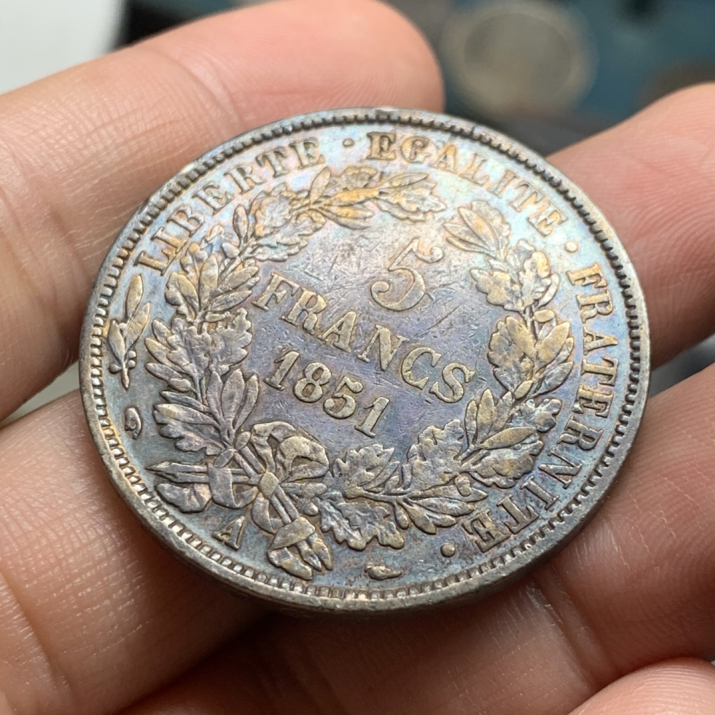 《竞宝斋》第53场（献给最美的劳动者，祝五一快乐！）-本周日，周一2场连拍（全场不限金额包邮） 1851谷物女神、5法郎、包浆原味币、黑彩银币