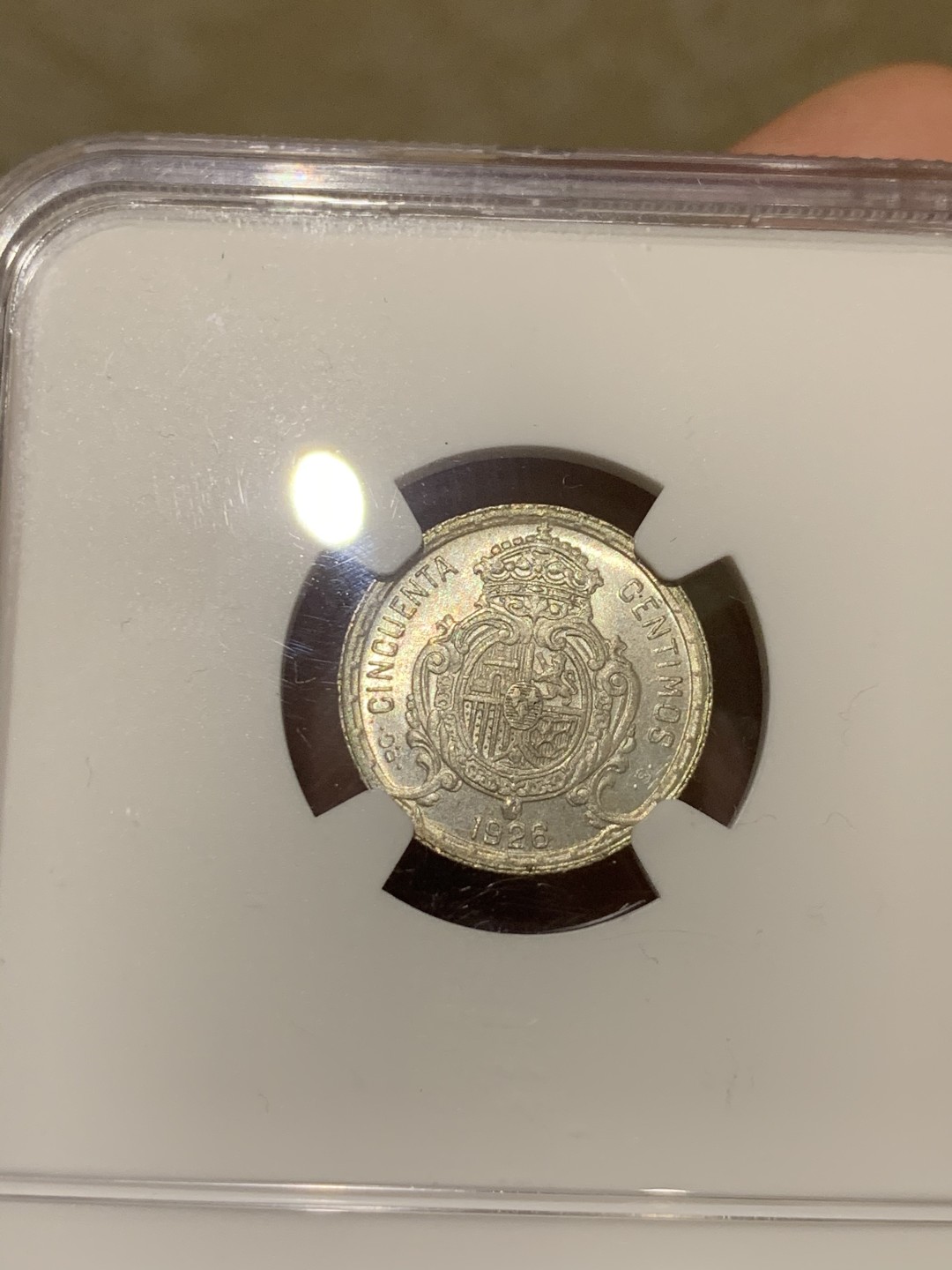 《竞宝斋》第53场（献给最美的劳动者，祝五一快乐！）-本周日，周一2场连拍（全场不限金额包邮） NGC MS64 西班牙 1926年 阿方索十三世 50分 银币 难得高分 细节很好