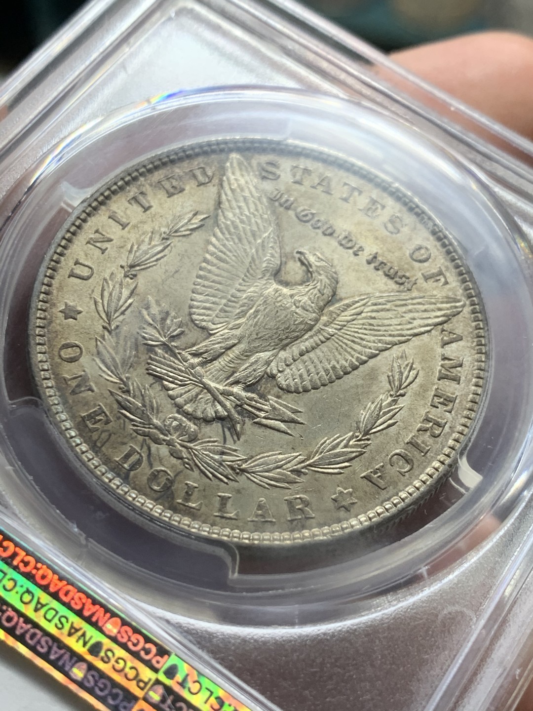 《竞宝斋》第53场（献给最美的劳动者，祝五一快乐！）-本周日，周一2场连拍（全场不限金额包邮） PCGS MS62美国1887年 摩根银币双面灰黑彩 少见彩种 摩根玩家收藏级彩