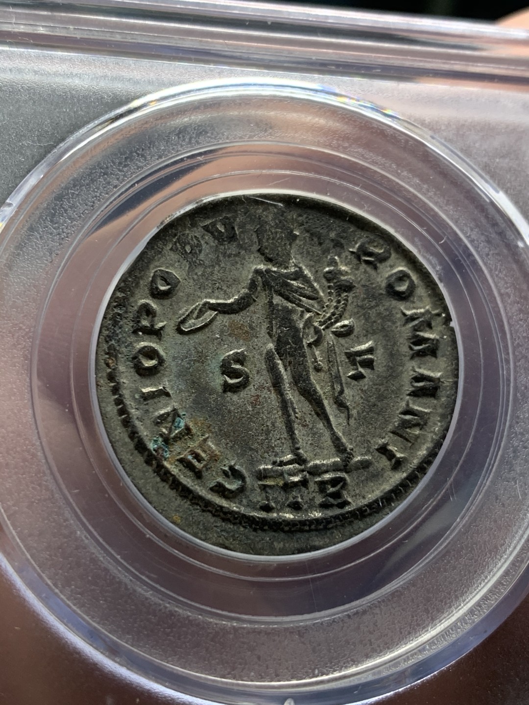 《竞宝斋》第53场（献给最美的劳动者，祝五一快乐！）-本周日，周一2场连拍（全场不限金额包邮） 公博 MS62 公元285-310年 古罗马帝国 马克西米安一世 1F 铜币 10.4克所见最厚重 全深打状态极佳 银层清晰