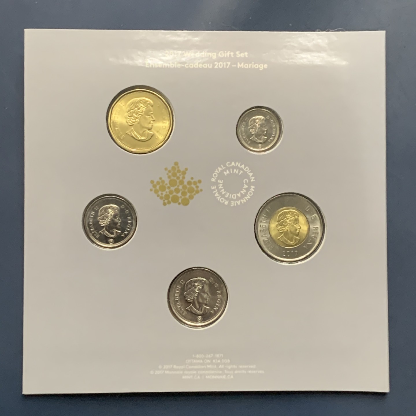 《竞宝斋》第53场（献给最美的劳动者，祝五一快乐！）-本周日，周一2场连拍（全场不限金额包邮） 2017年加拿大玫瑰戒指五枚套币卡装