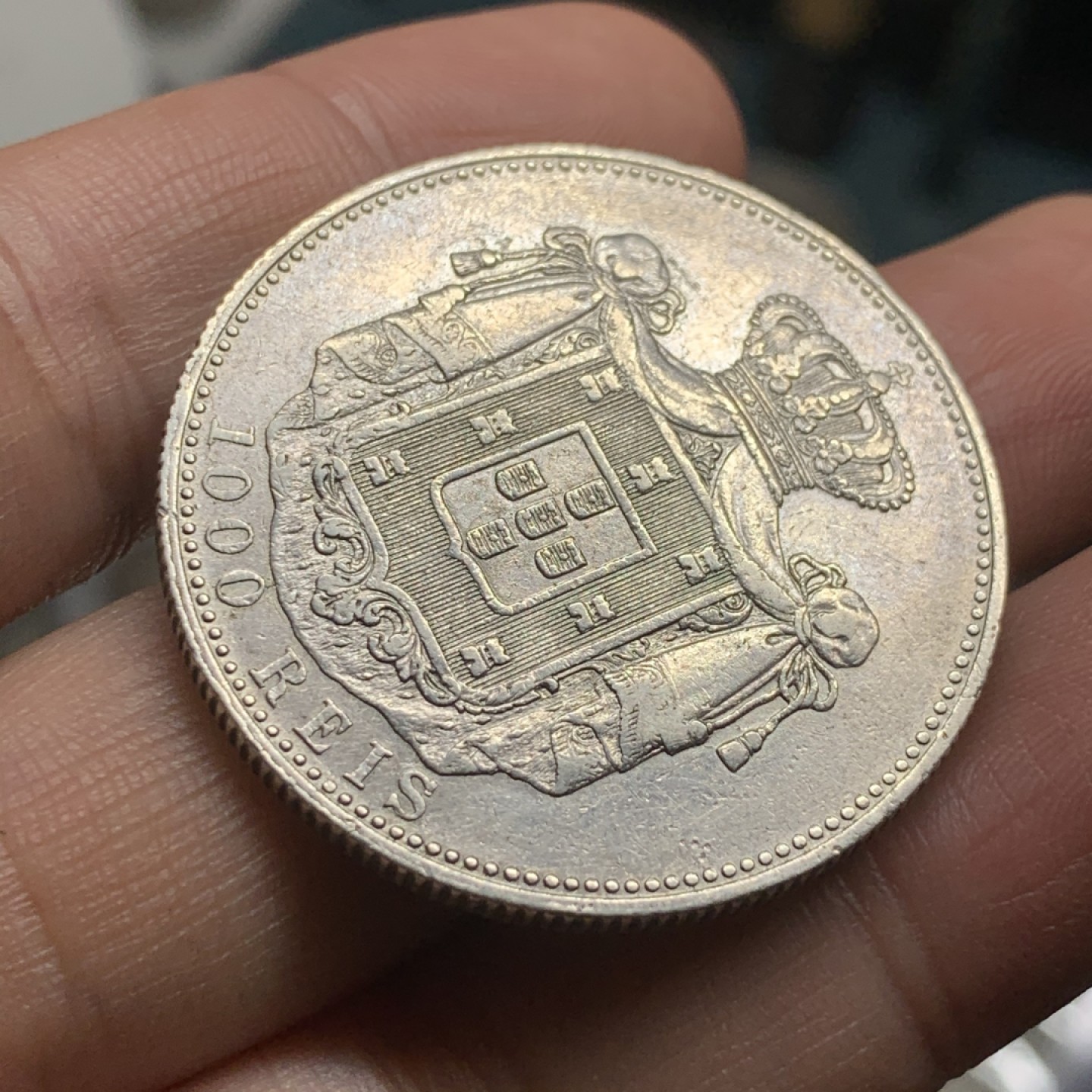 《竞宝斋》第53场（献给最美的劳动者，祝五一快乐！）-本周日，周一2场连拍（全场不限金额包邮） 1899年葡萄牙银币卡洛斯一世、1000瑞斯、主币、大银币、稀少热门品种、窗帘银币、