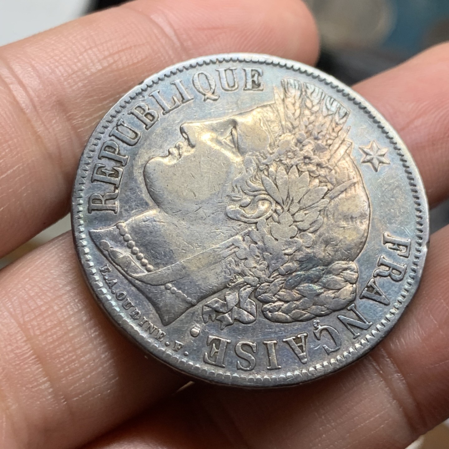 《竞宝斋》第53场（献给最美的劳动者，祝五一快乐！）-本周日，周一2场连拍（全场不限金额包邮） 1851谷物女神、5法郎、包浆原味币、黑彩银币