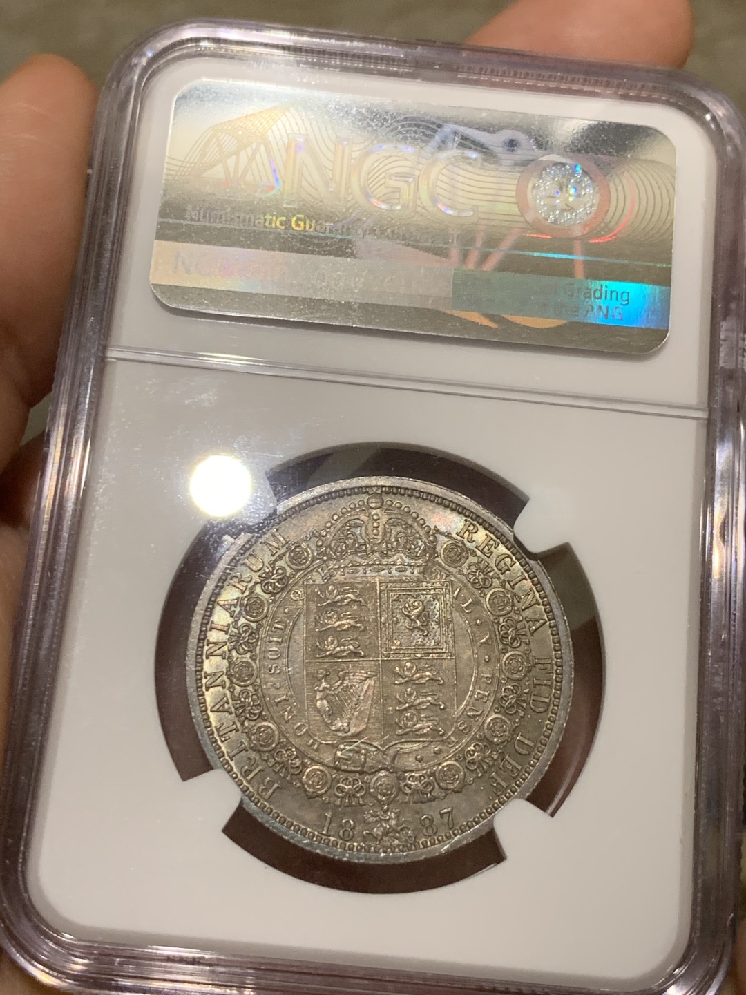 《竞宝斋》第53场（献给最美的劳动者，祝五一快乐！）-本周日，周一2场连拍（全场不限金额包邮） NGC UNCD 英国1887年维多利亚女王高冠头像1/2克朗银币