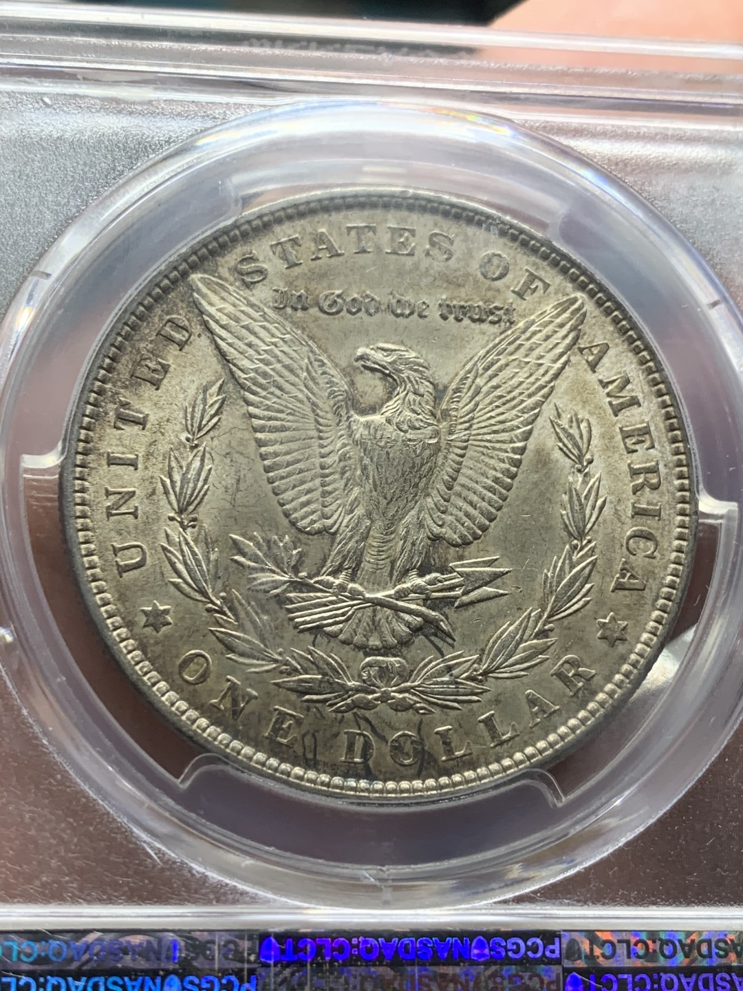 《竞宝斋》第53场（献给最美的劳动者，祝五一快乐！）-本周日，周一2场连拍（全场不限金额包邮） PCGS MS62美国1887年 摩根银币双面灰黑彩 少见彩种 摩根玩家收藏级彩