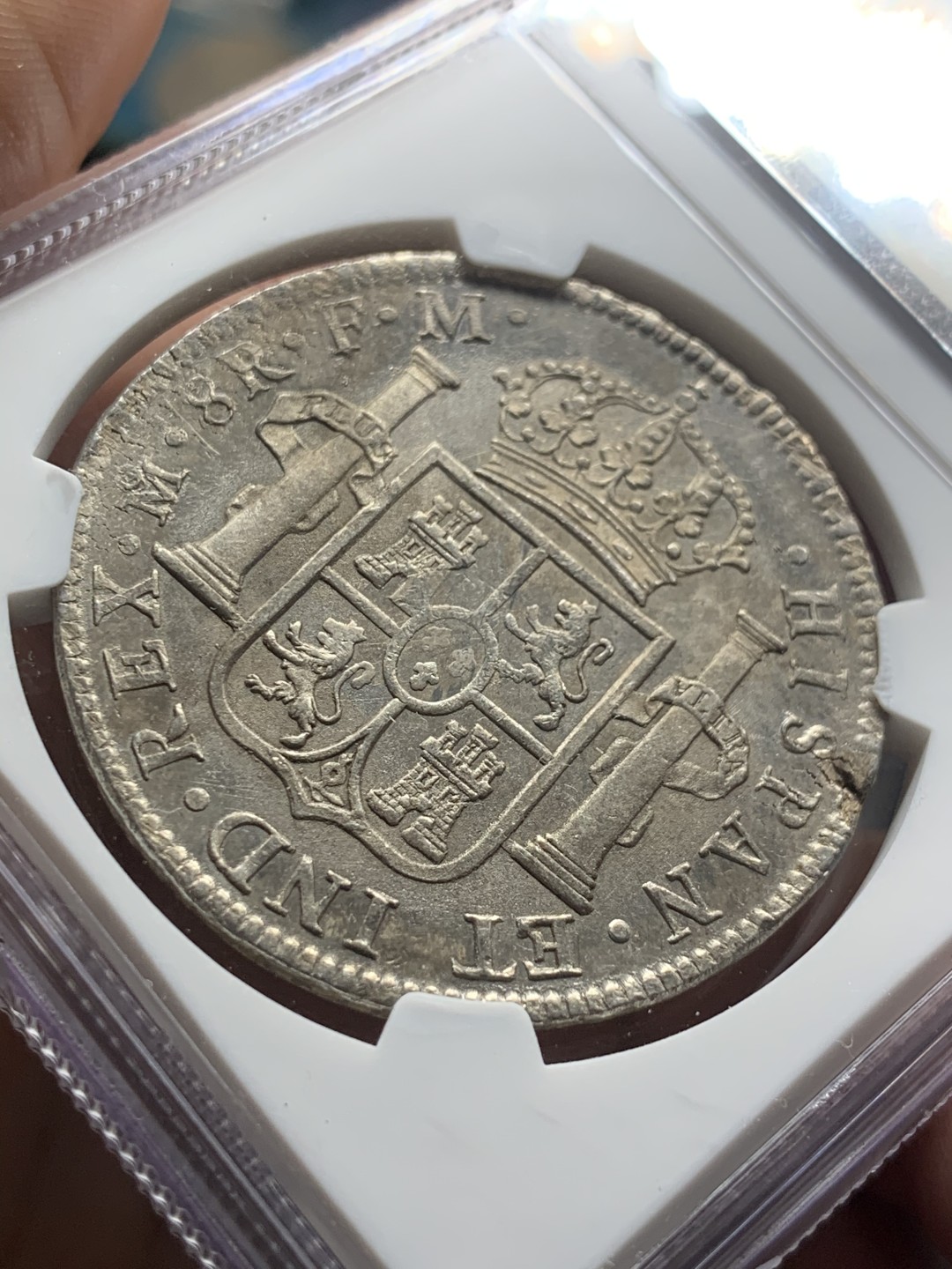 《竞宝斋》第53场（献给最美的劳动者，祝五一快乐！）-本周日，周一2场连拍（全场不限金额包邮） NGC-UNCD  墨西哥双柱 卡洛斯四世  1798  8 里亚尔 卡四早期 好品少  原味深打