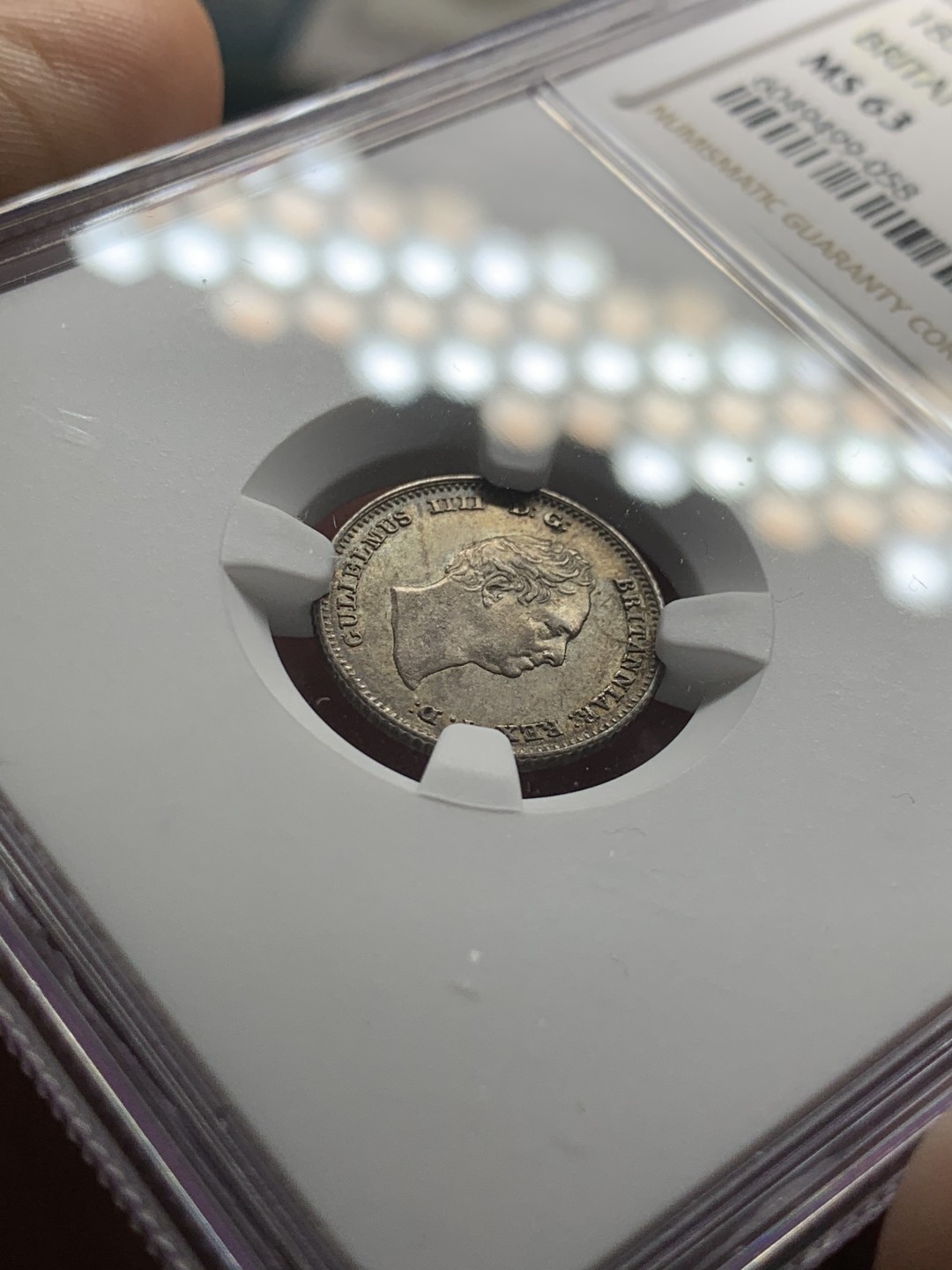 《竞宝斋》第53场（献给最美的劳动者，祝五一快乐！）-本周日，周一2场连拍（全场不限金额包邮） NGC-MS63 1836年英国威廉四世4便士银币 不列颠女神坐像版，主要用于英属圭亚那