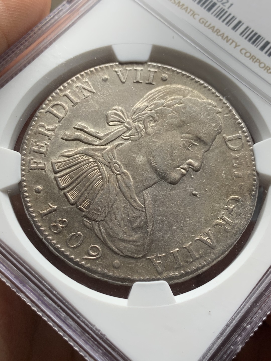 《竞宝斋》第53场（献给最美的劳动者，祝五一快乐！）-本周日，周一2场连拍（全场不限金额包邮） NGC-AUD  墨西哥双柱 费迪南七世  1809  8 里亚尔 过渡年份 臆造头像  原味深打   国外都是200刀起