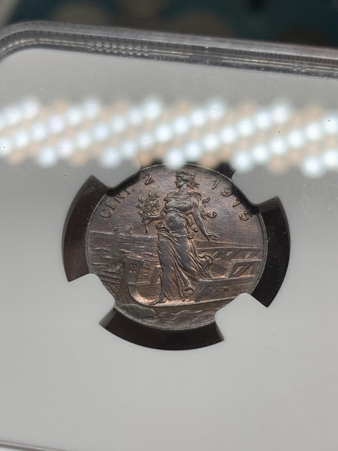 《竞宝斋》第53场（献给最美的劳动者，祝五一快乐！）-本周日，周一2场连拍（全场不限金额包邮） NGC-MS62BN 1915R意大利 2C 铜币 古铜色颜色均匀 打制优秀