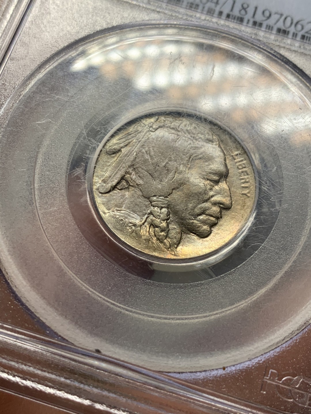 《竞宝斋》第53场（献给最美的劳动者，祝五一快乐！）-本周日，周一2场连拍（全场不限金额包邮） PCGS MS64 TYPE1美国1913年印第安人野牛5美分D版首发年份稀少版本非常见1938年D版 该币镍彩尤其野牛面 状态好 早期稀少白盒严评