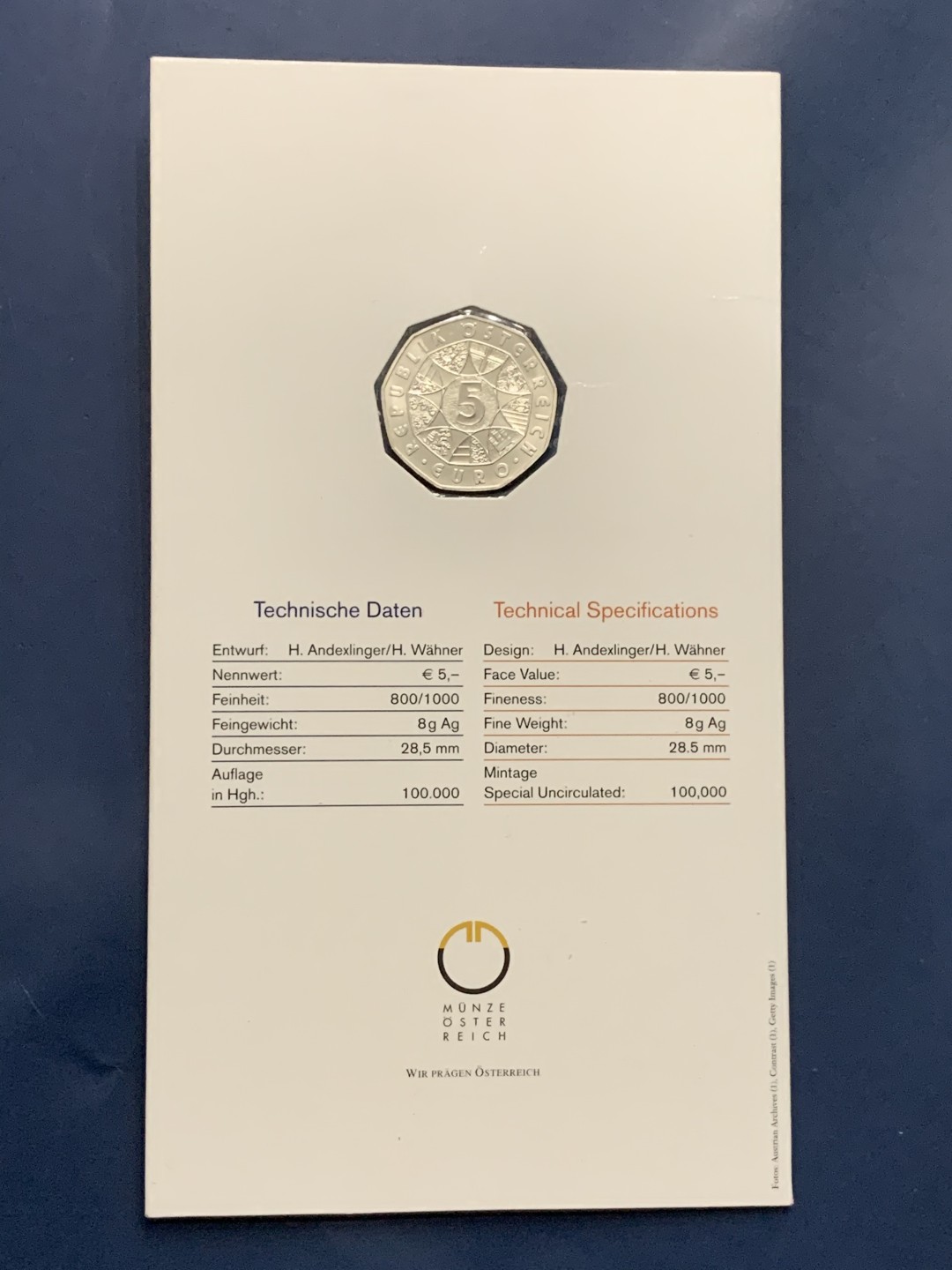 《竞宝斋》第53场（献给最美的劳动者，祝五一快乐！）-本周日，周一2场连拍（全场不限金额包邮） 2005年 奥地利 5欧元 速降滑雪 银币卡装