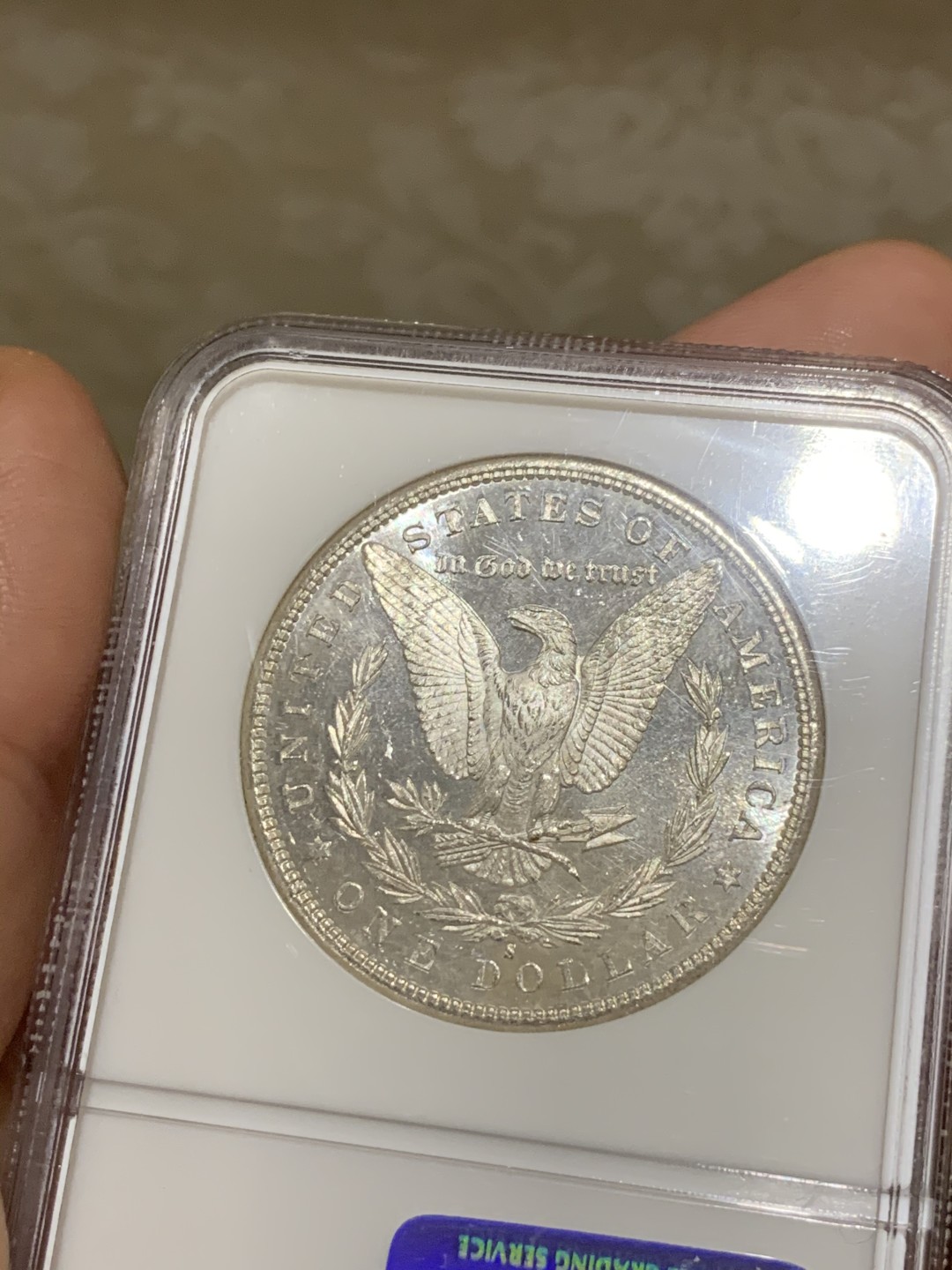 《竞宝斋》第53场（献给最美的劳动者，祝五一快乐！）-本周日，周一2场连拍（全场不限金额包邮） NGC MS63PL 美国1881年S版摩根一美元类精制PL标签