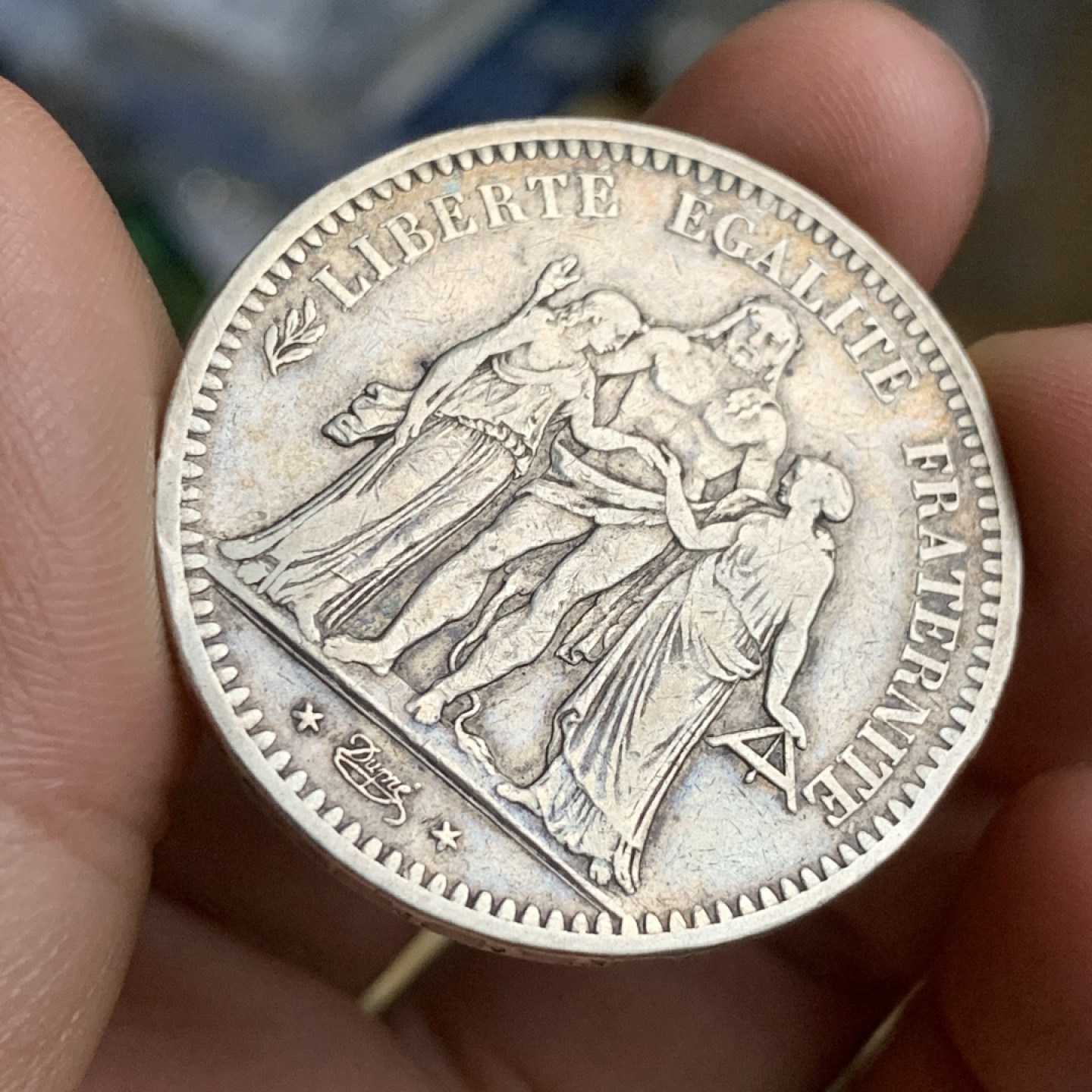 《竞宝斋》第53场（献给最美的劳动者，祝五一快乐！）-本周日，周一2场连拍（全场不限金额包邮） 原味 法国 第二共和时期 1848年  大力神5法郎银币 少见版别