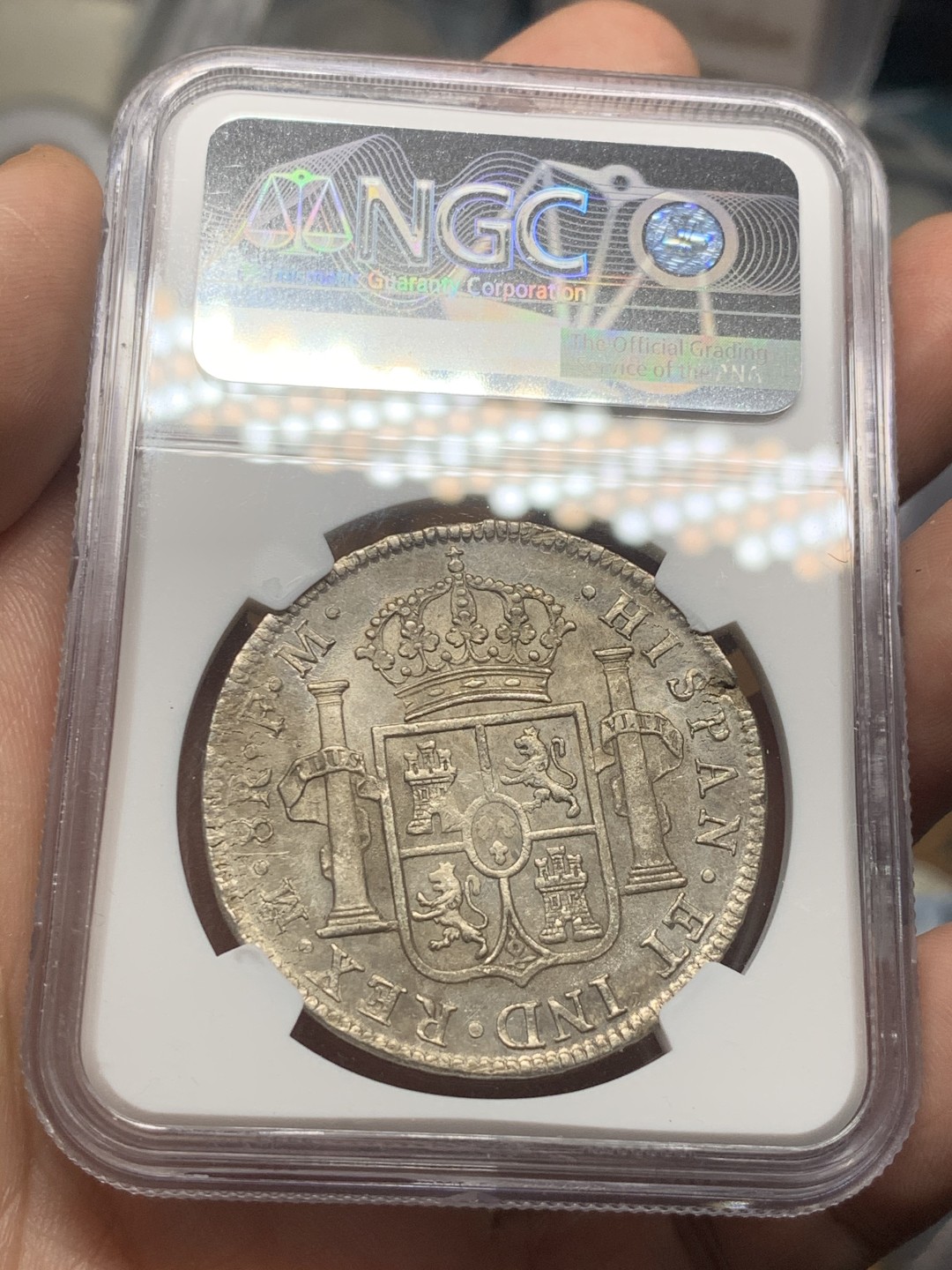 《竞宝斋》第53场（献给最美的劳动者，祝五一快乐！）-本周日，周一2场连拍（全场不限金额包邮） NGC-UNCD  墨西哥双柱 卡洛斯四世  1798  8 里亚尔 卡四早期 好品少  原味深打