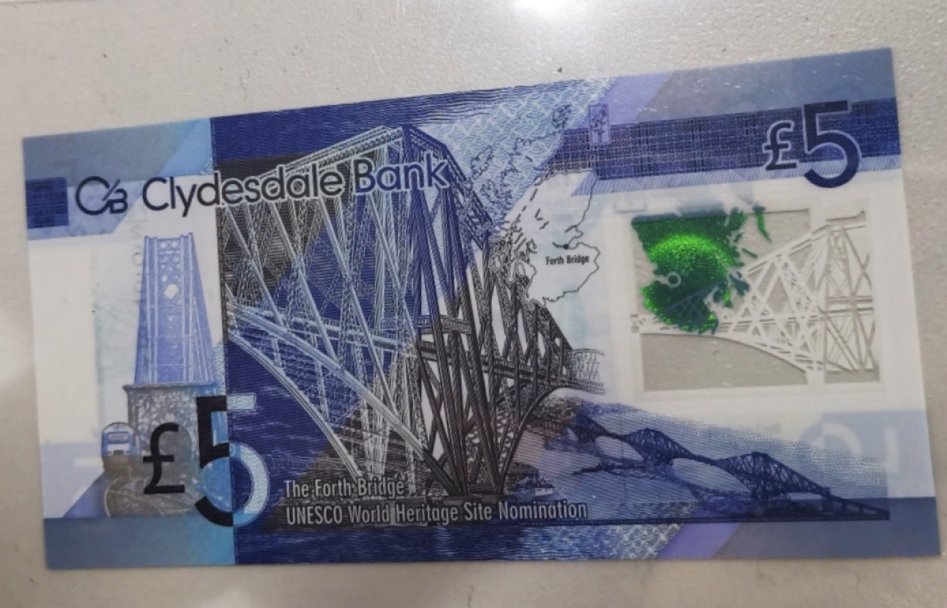 《张总和他的朋友们外币收藏》五一特别精品场 苏格兰戴尔银行5镑纪念钞绝品UNC乱蛇号