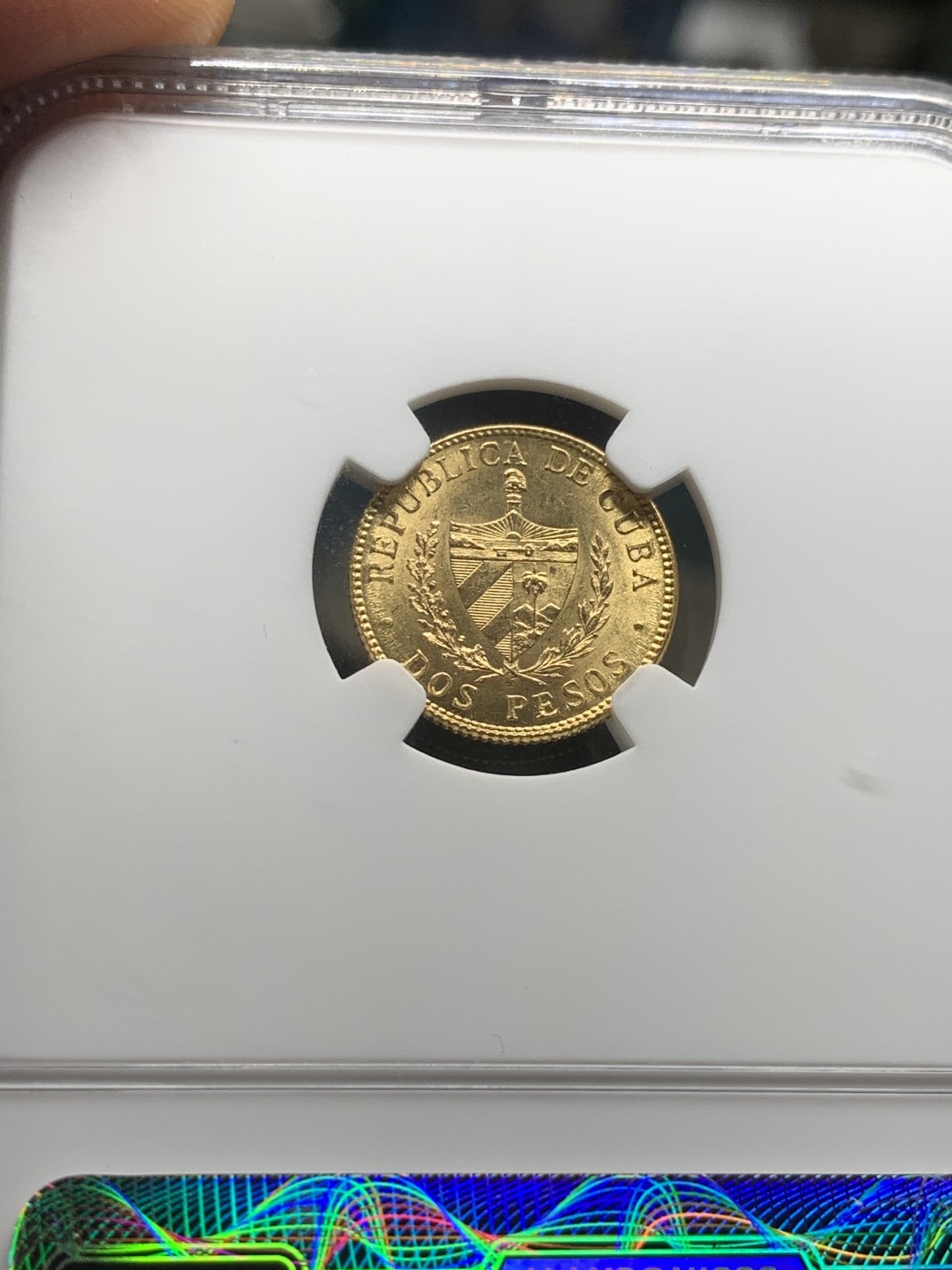 《竞宝斋》第54场-本周日，周一2场连拍（全场不限金额包邮） NGC_MS63 古巴 1916年 2比索金币 国外古巴币名家旧藏 国外大热门 此币由美国费城造币厂铸造 无敌转光 爱德华·巴伯雕刻 外拍价格大概在460美元左右