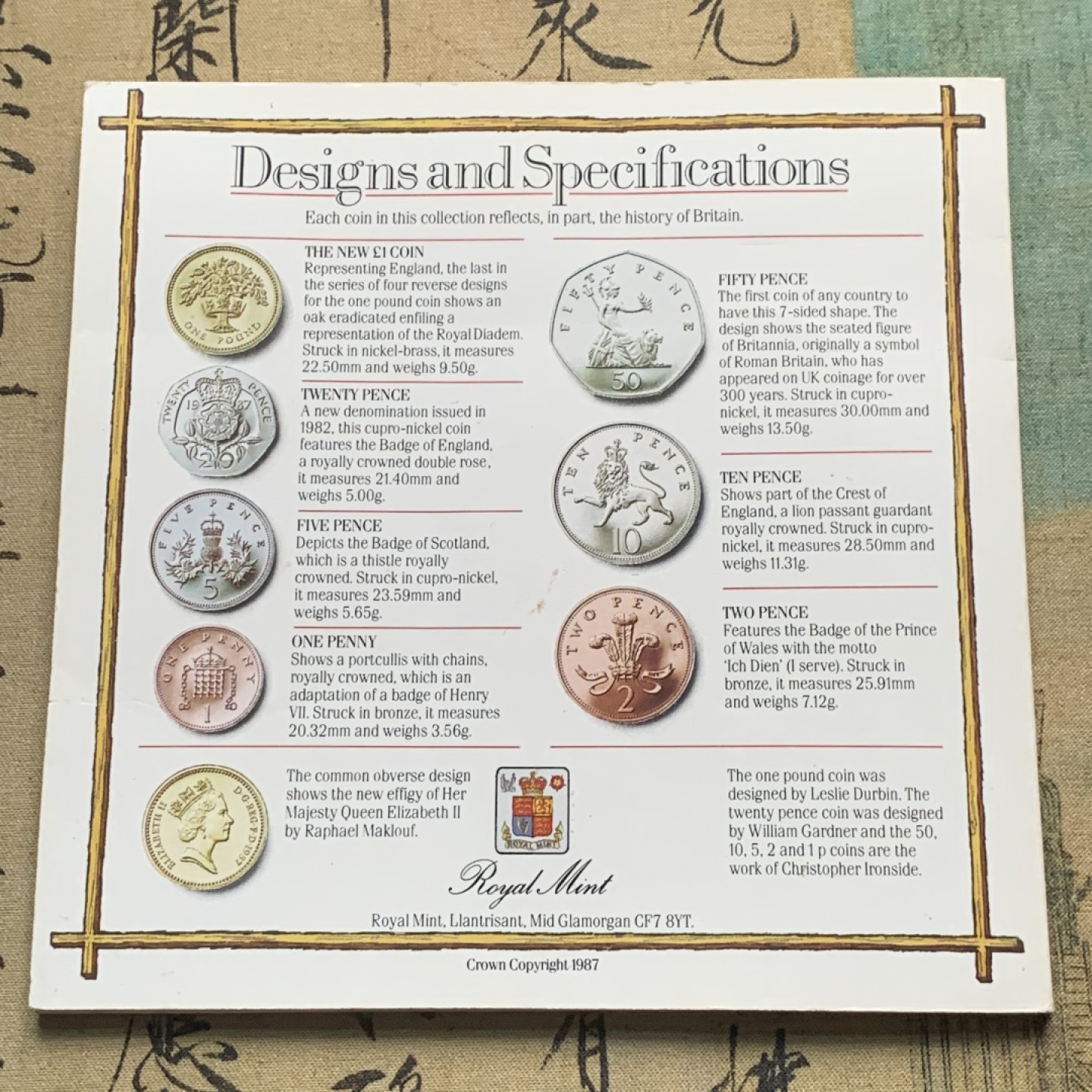 《竞宝斋》第54场-本周日，周一2场连拍（全场不限金额包邮） 原封装英国 1987年7枚套 卡装套币 完美状态