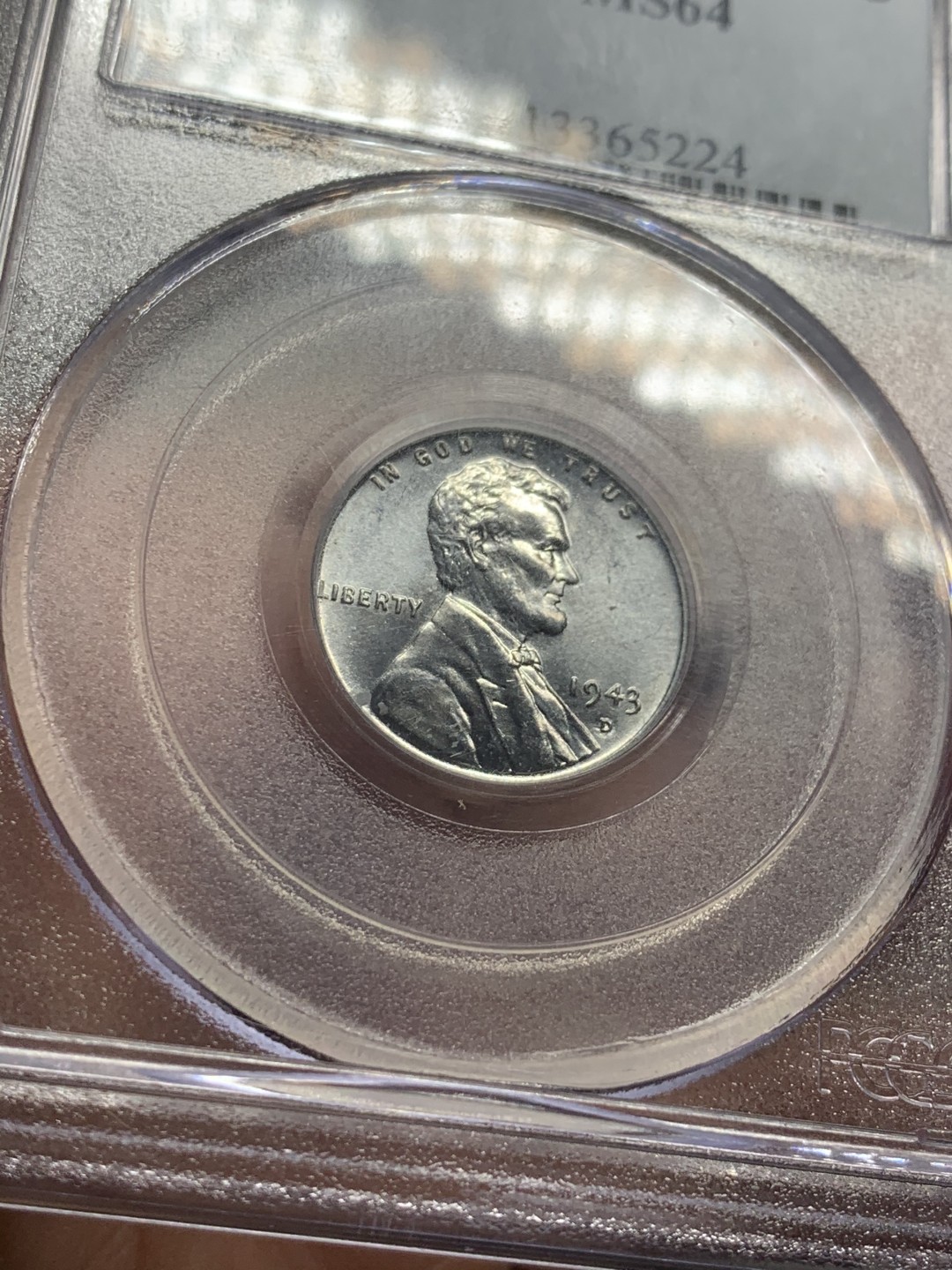 《竞宝斋》第54场-本周日，周一2场连拍（全场不限金额包邮） PCGS-MS64 美国 1943年 林肯 1美分 铁币 仅发行过一年的名誉小品种