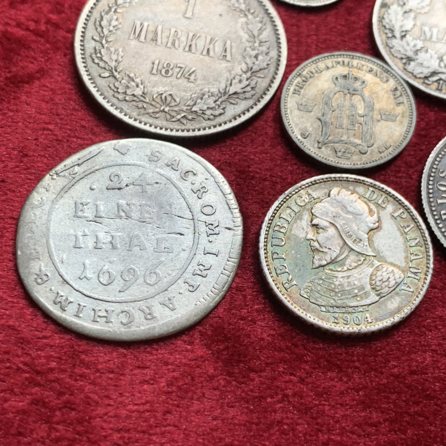 《竞宝斋》第54场-本周日，周一2场连拍（全场不限金额包邮） 各国 散银币7枚