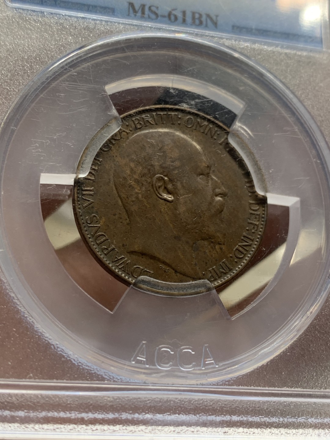 《竞宝斋》第54场-本周日，周一2场连拍（全场不限金额包邮） ACCA MS61NB 1910  英国 爱德华七世 1/2便士 铜币