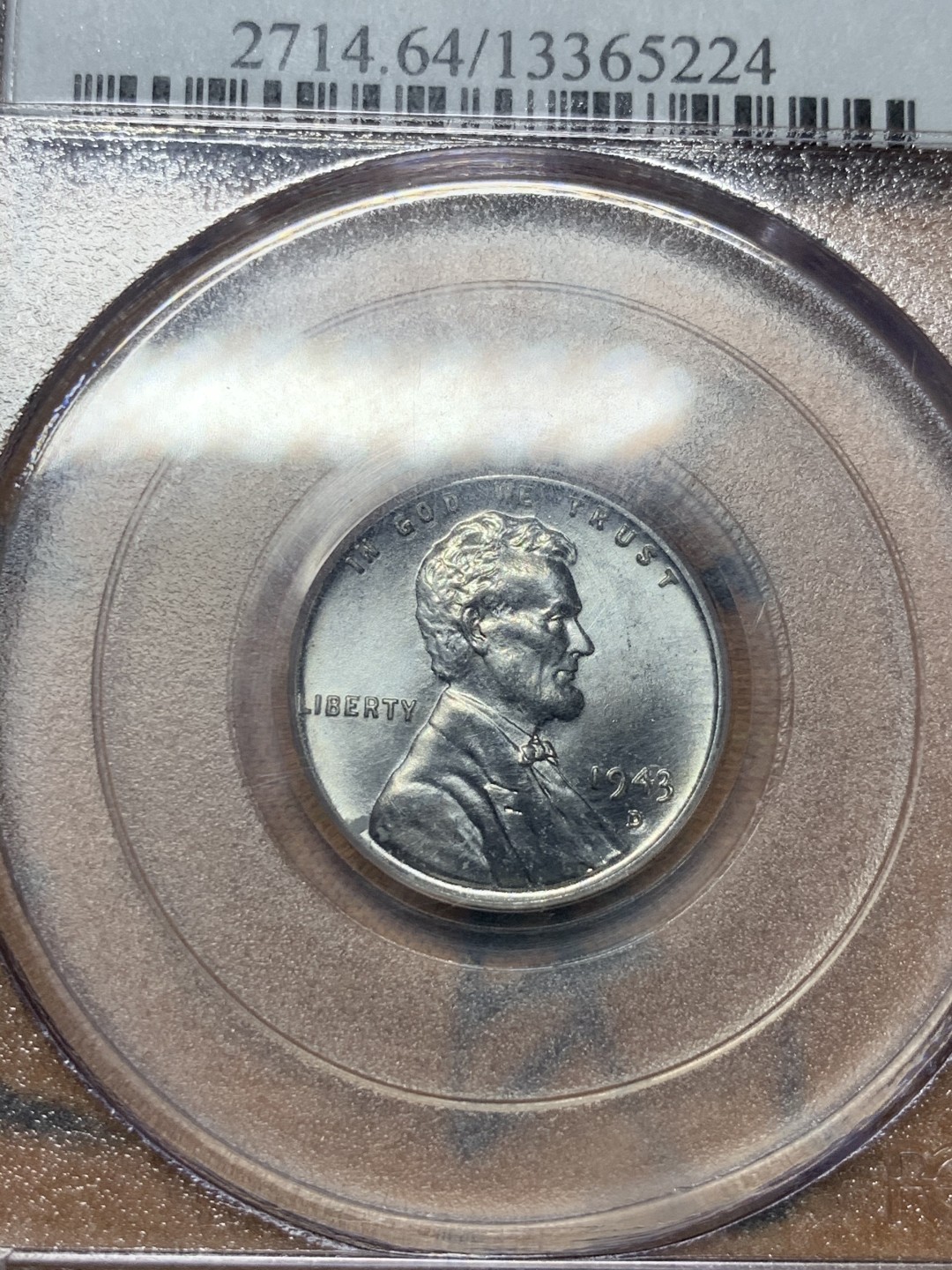 《竞宝斋》第54场-本周日，周一2场连拍（全场不限金额包邮） PCGS-MS64 美国 1943年 林肯 1美分 铁币 仅发行过一年的名誉小品种