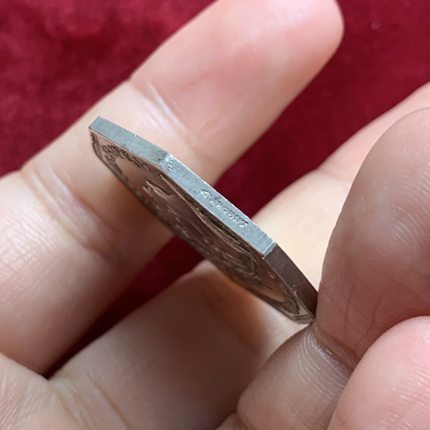 《竞宝斋》第54场-本周日，周一2场连拍（全场不限金额包邮） 法国路易菲利普八角银代币 unc好品 早期手指边铭 30.5毫米 13.3克