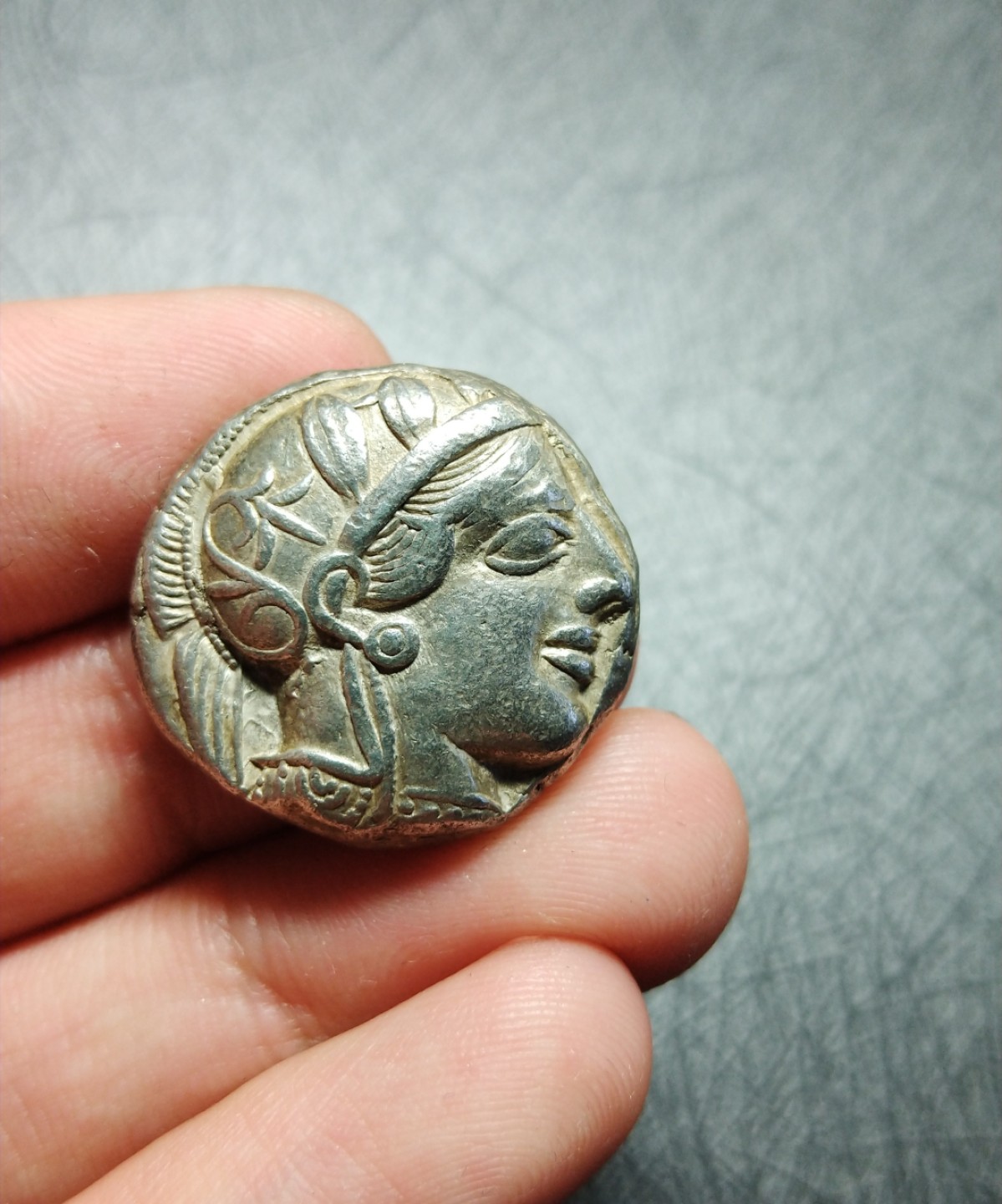 古希腊雅典城猫头鹰银币雅典娜四德拉克马银币猫头鹰四德银币 