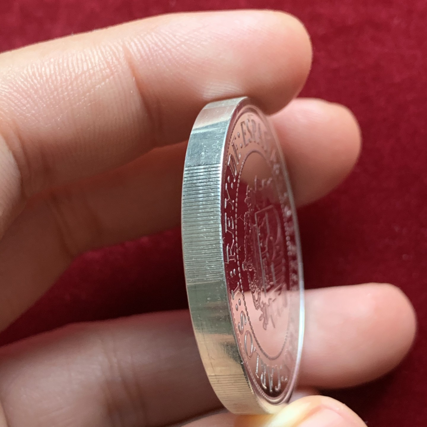 《竞宝斋》第54场-本周日，周一2场连拍（全场不限金额包邮） 获奖币 原木盒 西班牙 1989年 大帆船 5000比塞塔 精制大银币 54克