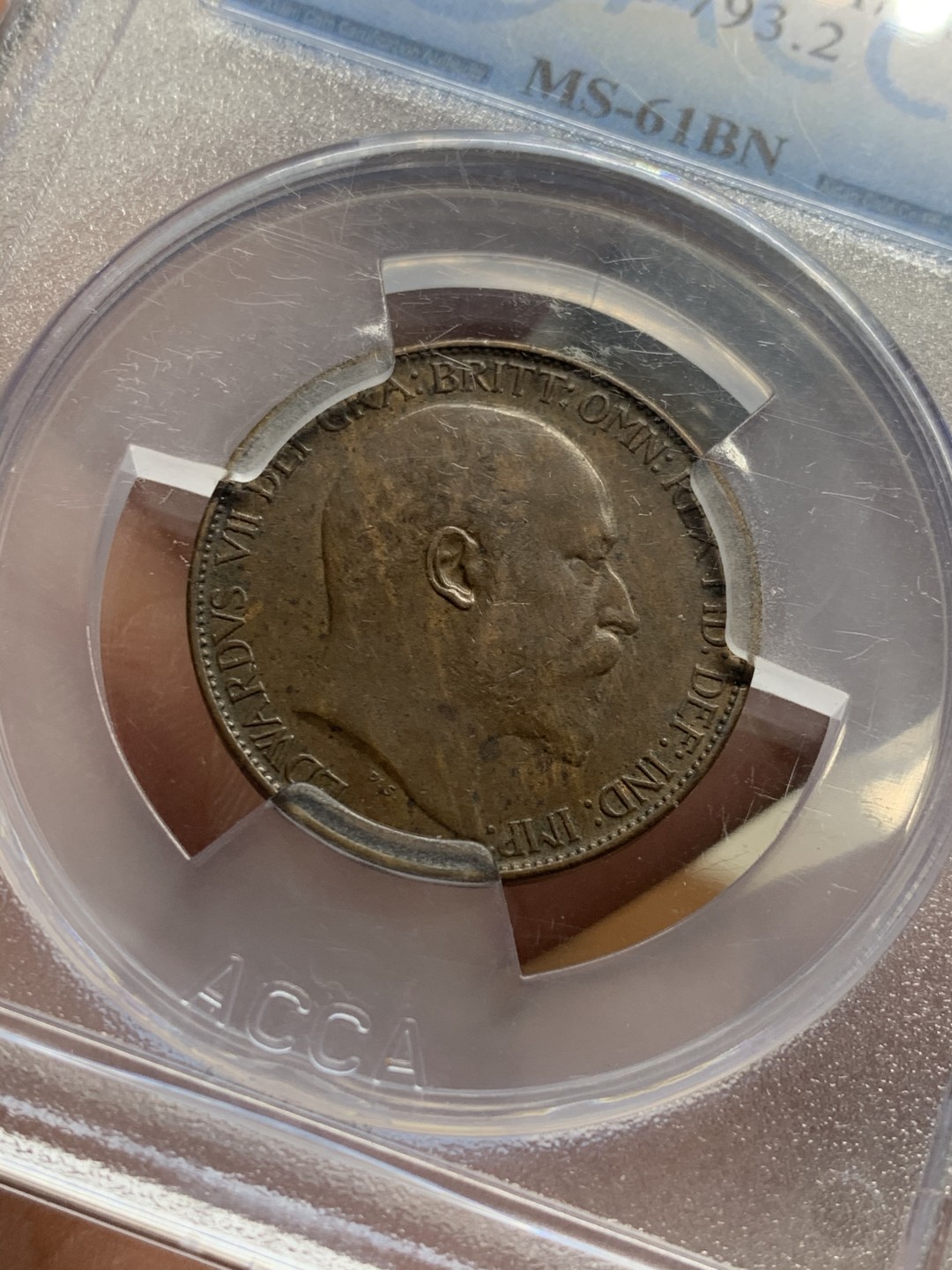 《竞宝斋》第54场-本周日，周一2场连拍（全场不限金额包邮） ACCA MS61NB 1910  英国 爱德华七世 1/2便士 铜币