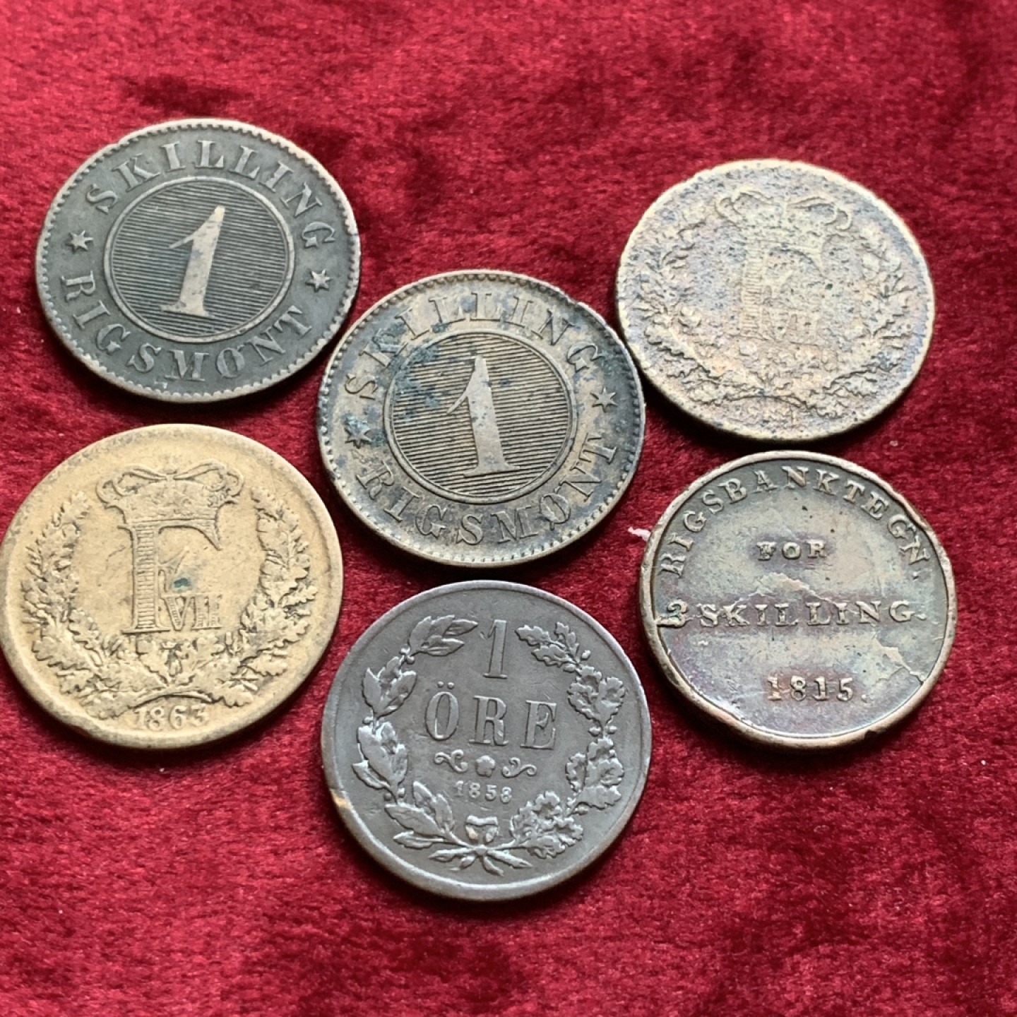 《竞宝斋》第54场-本周日，周一2场连拍（全场不限金额包邮） 丹麦和瑞典铜币6枚