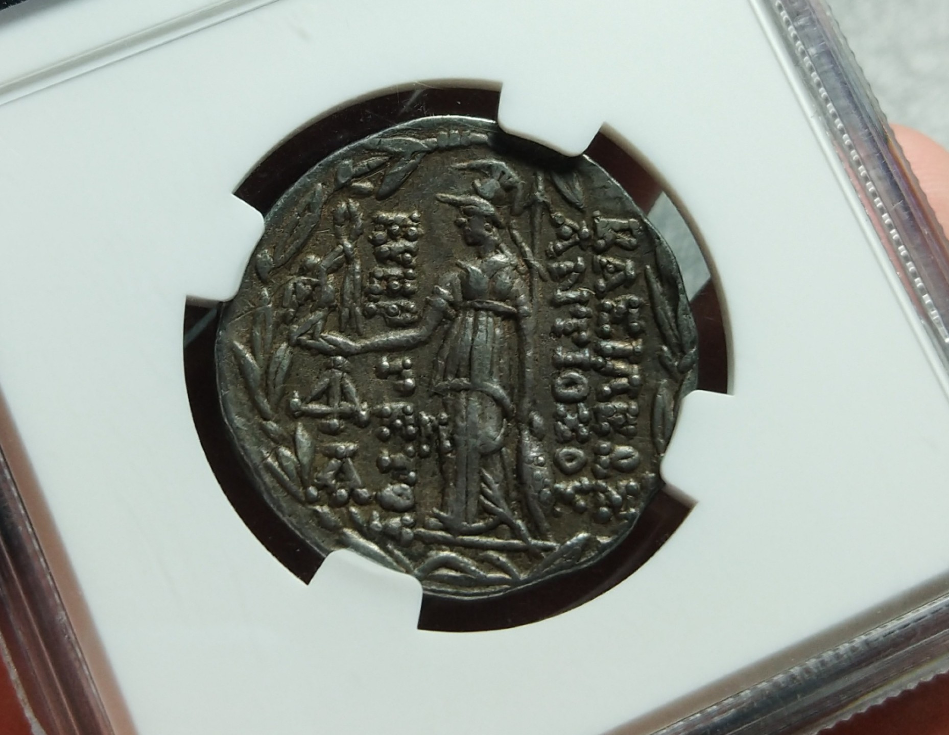 【古希腊币】NGC评级黑色老包浆塞琉古帝国安条克七世银币 