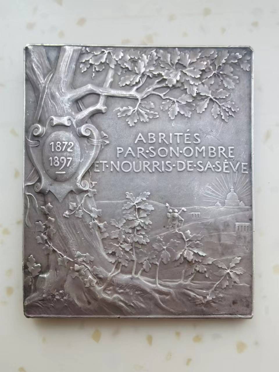 欧洲纪念章 1897年法国建筑师路易斯·帕斯卡镀银铜章