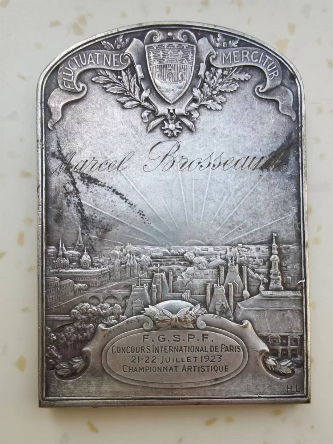 欧洲纪念章 1923年巴黎作曲比赛镀银铜章