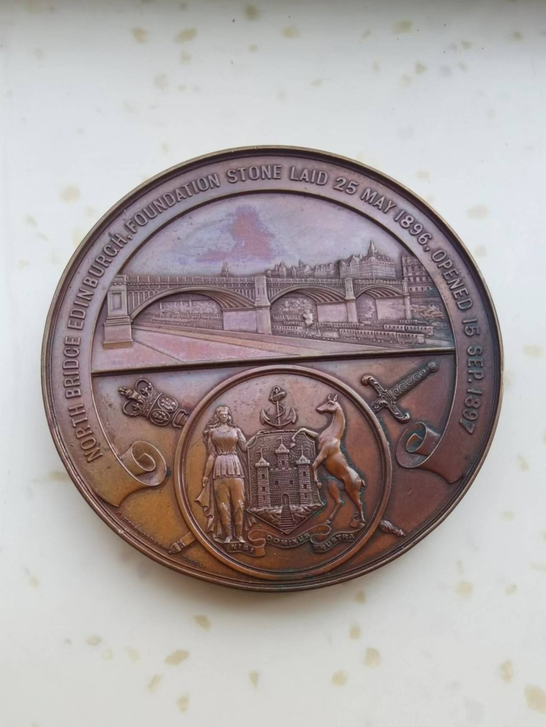 欧洲纪念章 1897年爱丁堡北桥开通铜章