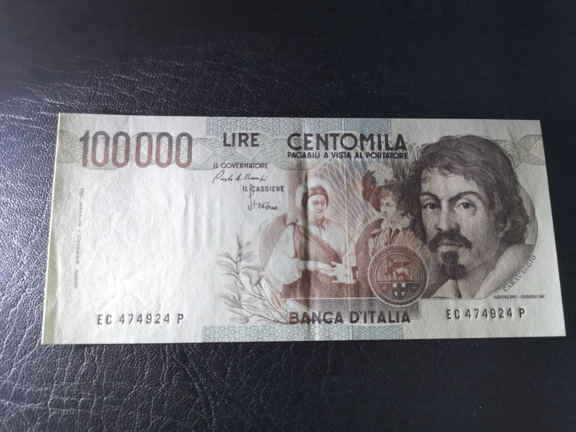 外钞收藏家》第一百七十七期拍卖 意大利末版10万里拉 AU品相