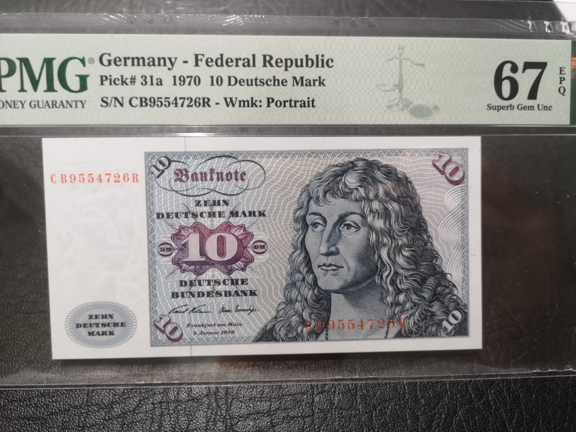外钞收藏家》第一百七十七期拍卖 1970年德国10马克 PMG67