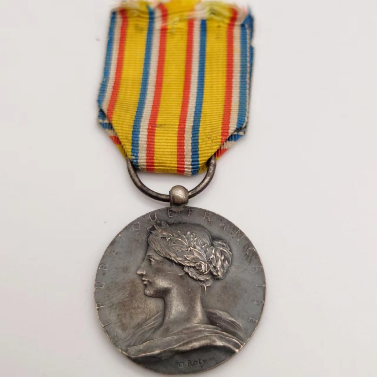 勋章奖章交易所5月8日群拍 法国消防荣誉奖章（银质罗蒂版）