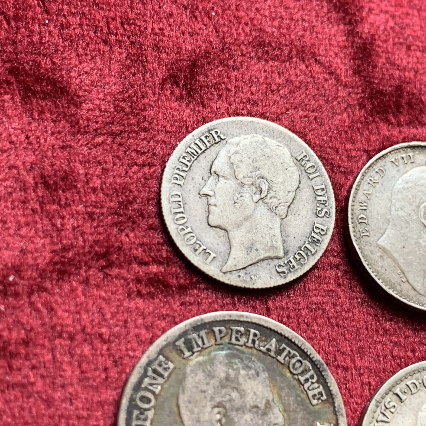 《竞宝斋》第55场-本周日，周一2场连拍（全场不限金额包邮） 比利时，意大利伦巴第，法占意大利，英属印度银辅币4枚