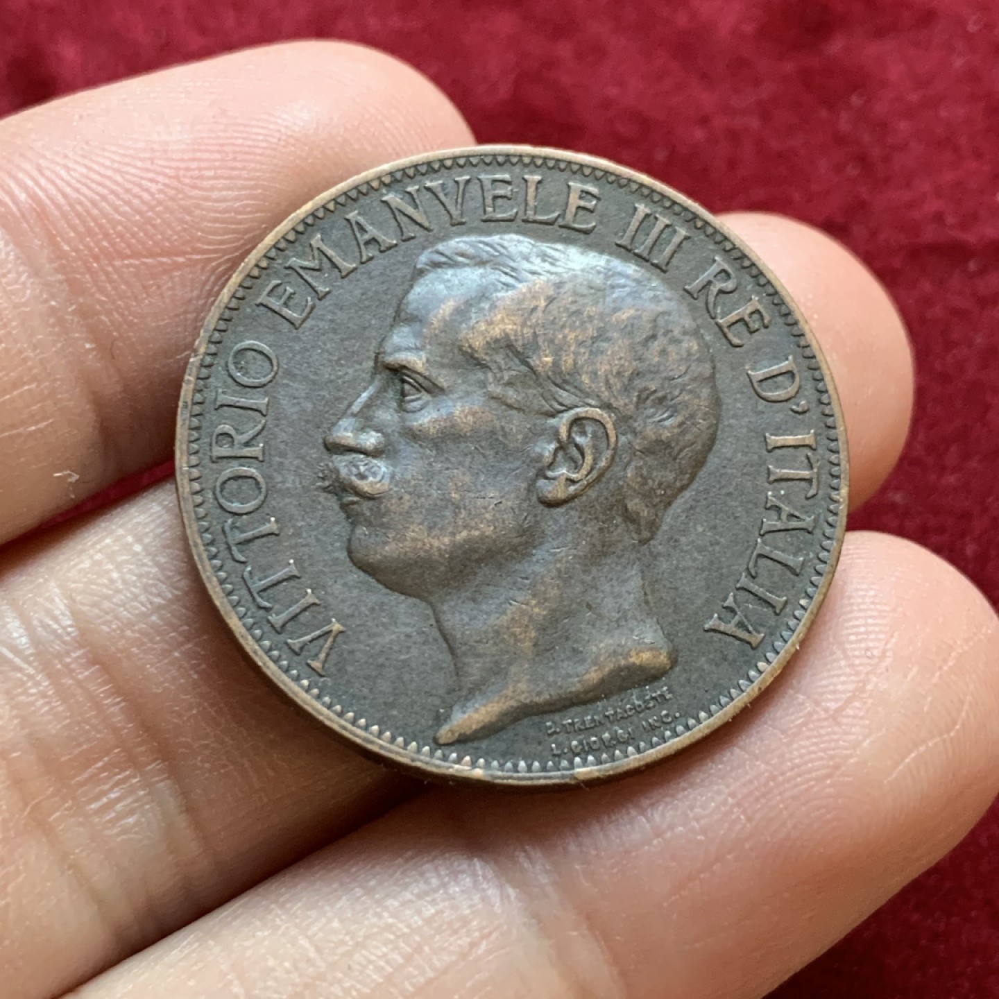 《竞宝斋》第55场-本周日，周一2场连拍（全场不限金额包邮） 意大利 1911年 10分 托奶 大铜币