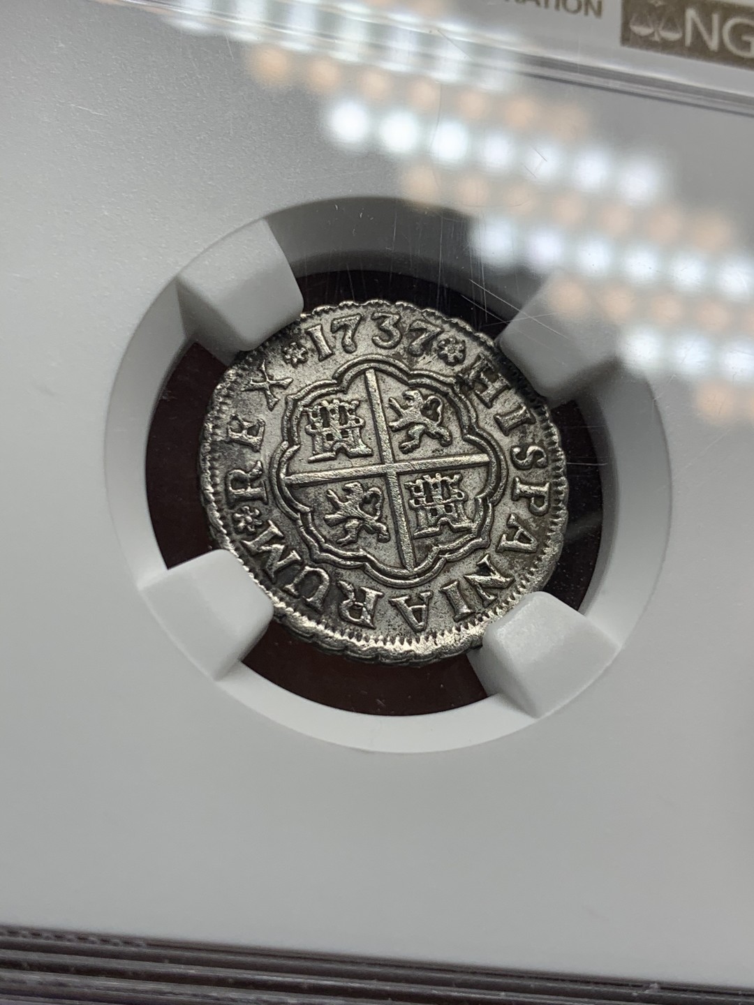 《竞宝斋》第55场-本周日，周一2场连拍（全场不限金额包邮） 西班牙菲利普五世1737塞维利亚厂1R银币
