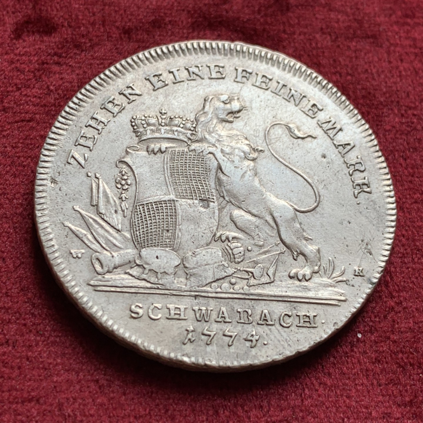 《竞宝斋》第55场-本周日，周一2场连拍（全场不限金额包邮） 德国勃兰登堡1774狮子泰勒银币