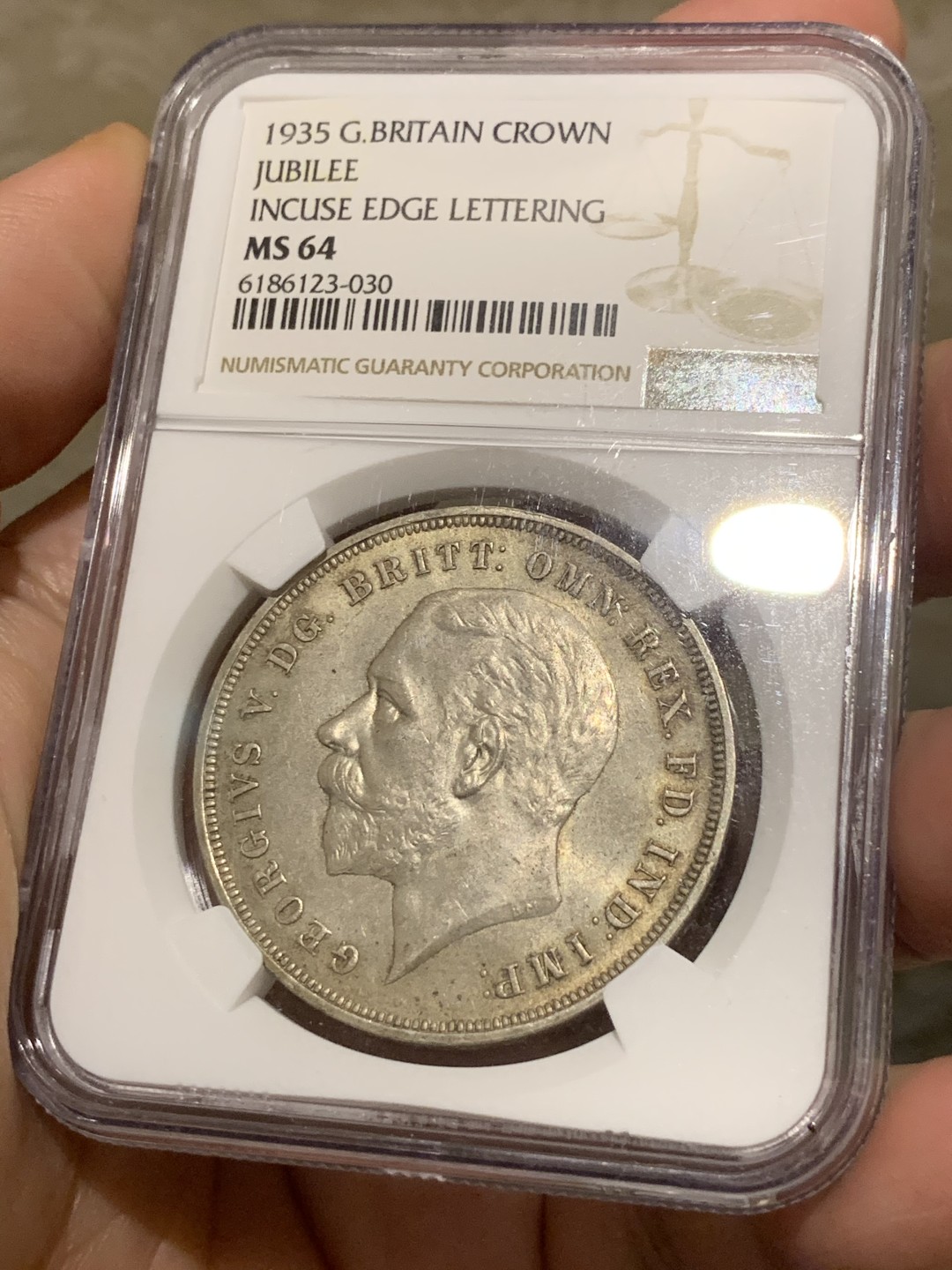 《竞宝斋》第55场-本周日，周一2场连拍（全场不限金额包邮） NGC MS64 1935年乔治五世木马剑 高分好品