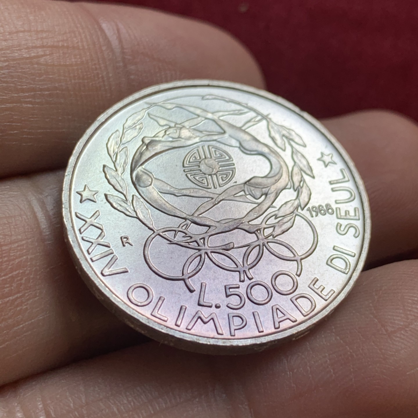 《竞宝斋》第55场-本周日，周一2场连拍（全场不限金额包邮） 意大利1988年500里拉 奥运  纪念银币