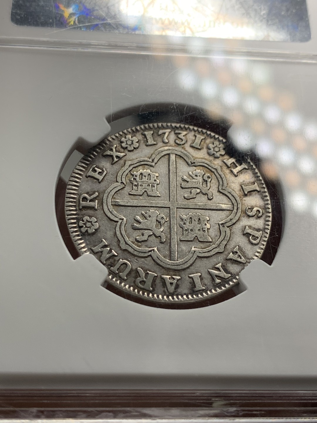 《竞宝斋》第55场-本周日，周一2场连拍（全场不限金额包邮） 西班牙菲利普五世1731塞维利亚厂2R银币