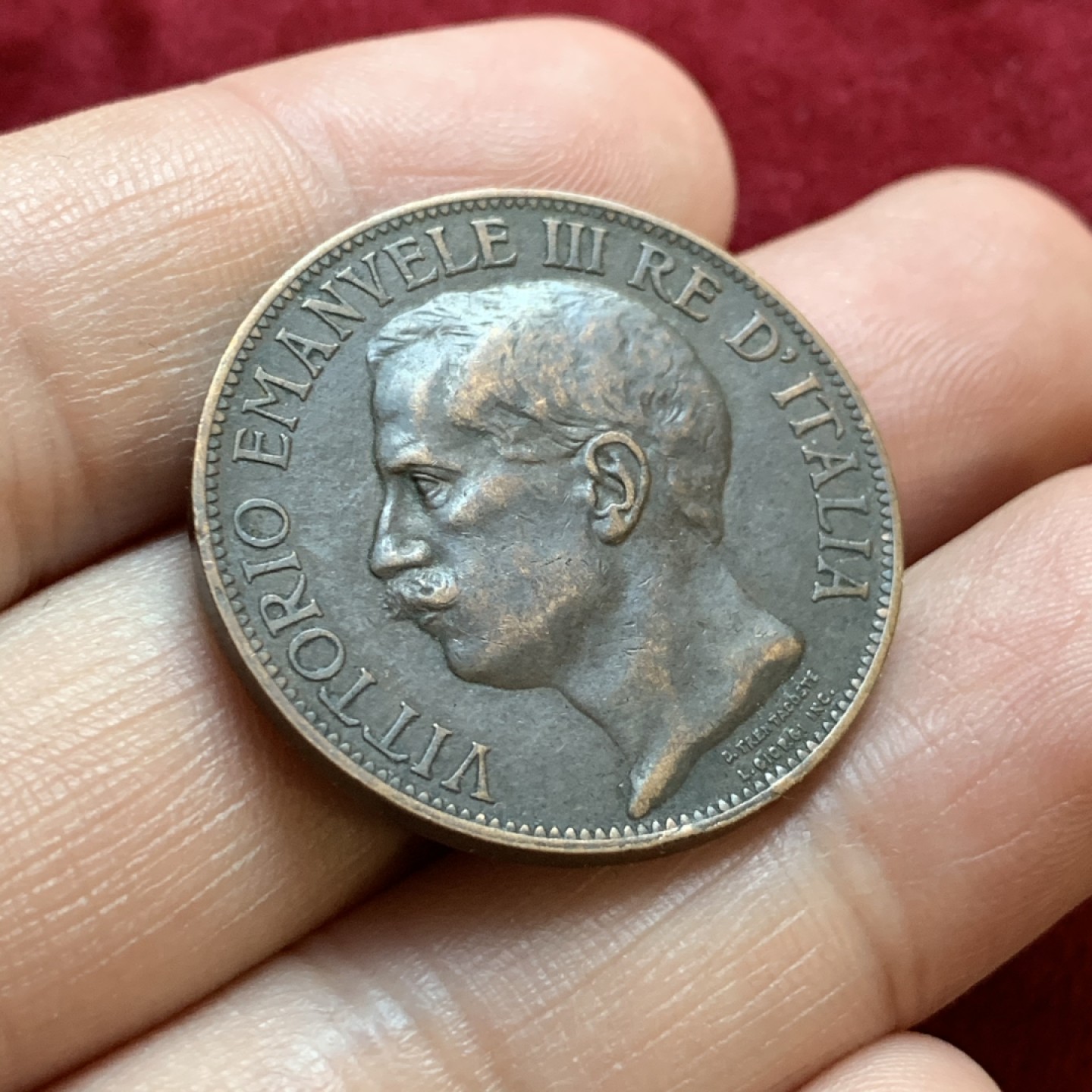 《竞宝斋》第55场-本周日，周一2场连拍（全场不限金额包邮） 意大利 1911年 10分 托奶 大铜币